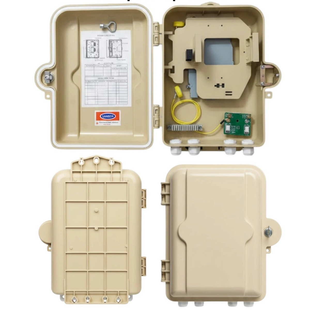 lebbuy wall mount fiber optical splitter box in beige ABS plastic for indoor and outdoor FTTH distribution networks
