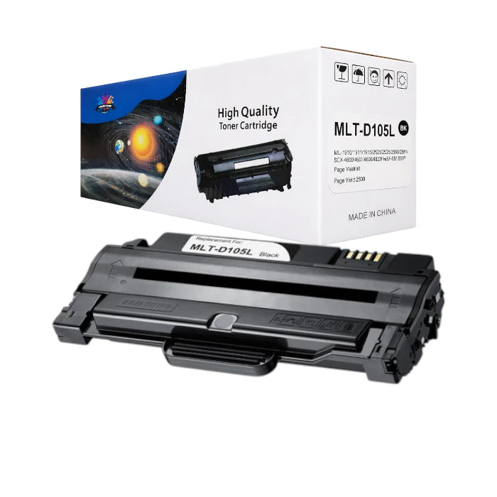 Samsung MLT-D105L Black Toner Cartridge (High Yield 2500 Pages) – Compatible with ML/SCX Series