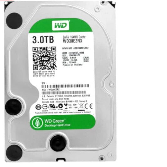 3TB Western Digital WD HDD Green Desktop Hard Drive (3.5" SATA, WD30EZRX)