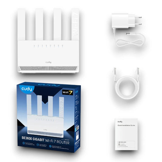 Cudy WR3600E BE3600 Gigabit Wi‑Fi 7 Router (Dual‑Band, High‑Gain Antennas)