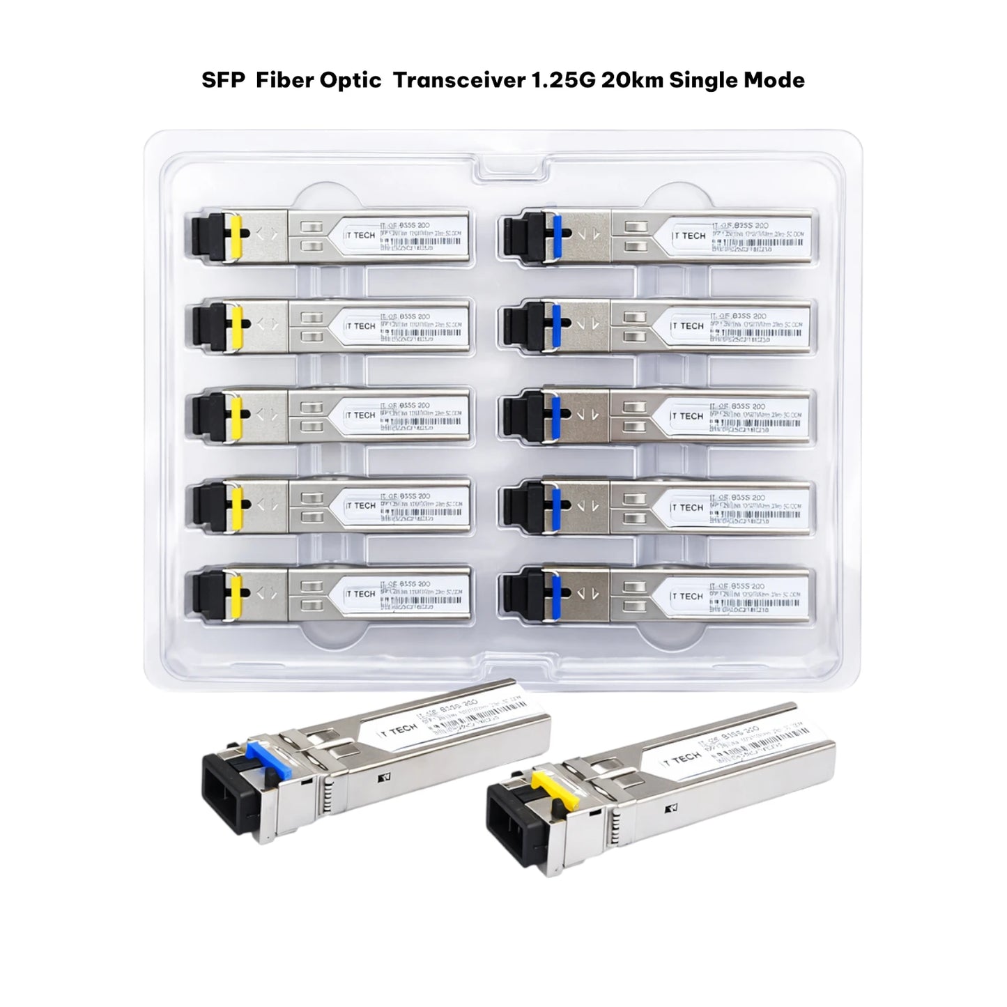 IT TECH SFP Fiber Optic Transceiver 1.25G 20km Single Mode
