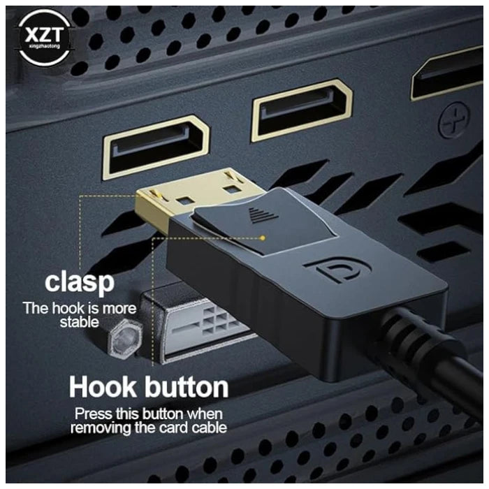 4K DisplayPort to HDMI Cable 6ft – Uni‑Directional DP 1.2 to HDMI 1.4 (3840×2160)