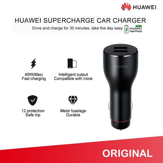 HUAWEI CP37 Car Charger SuperCharge (Max 40W) – Dual USB Fast Charging + USB‑C Cable
