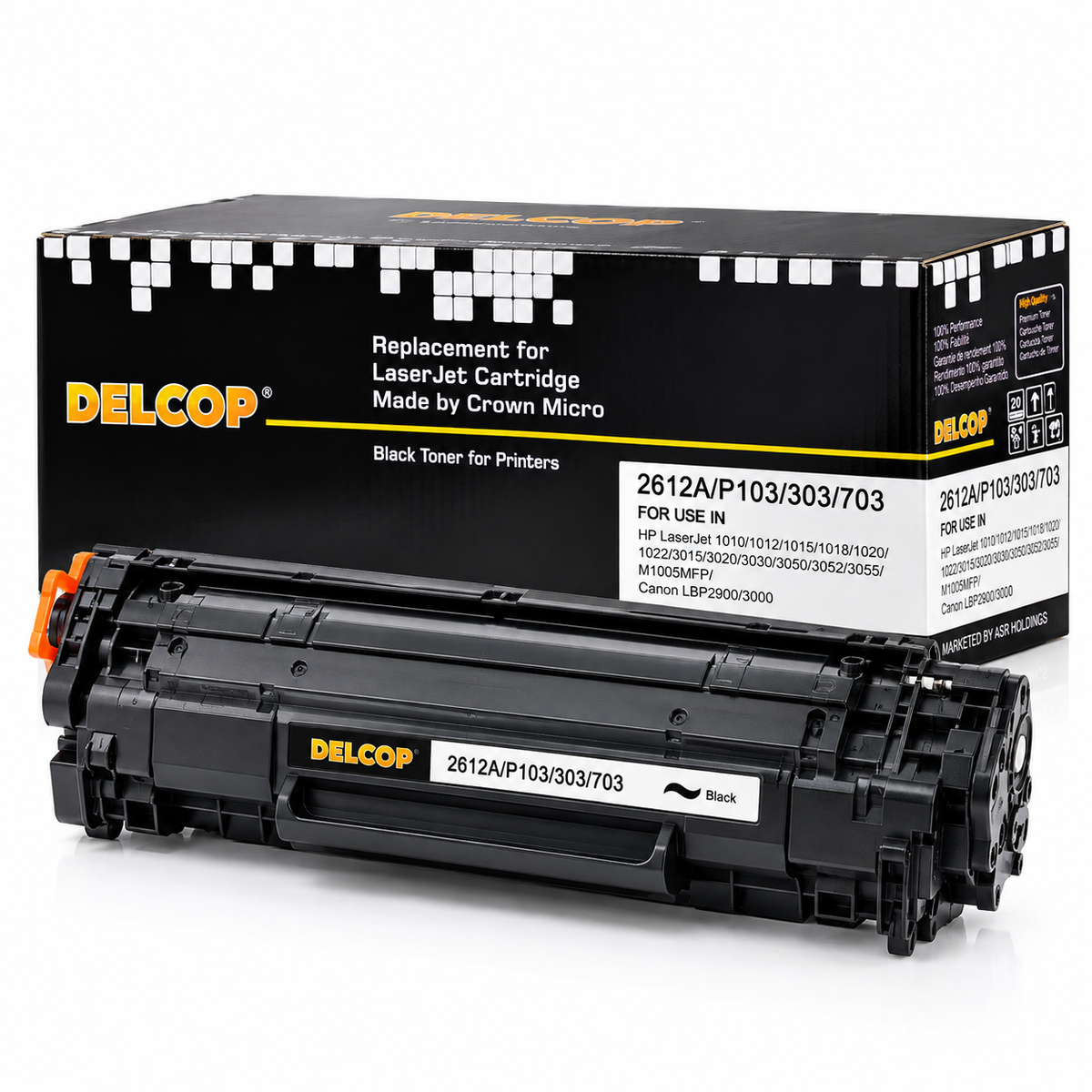 DELCOP 12A Q2612A / Canon 703 Compatible Black Toner Cartridge