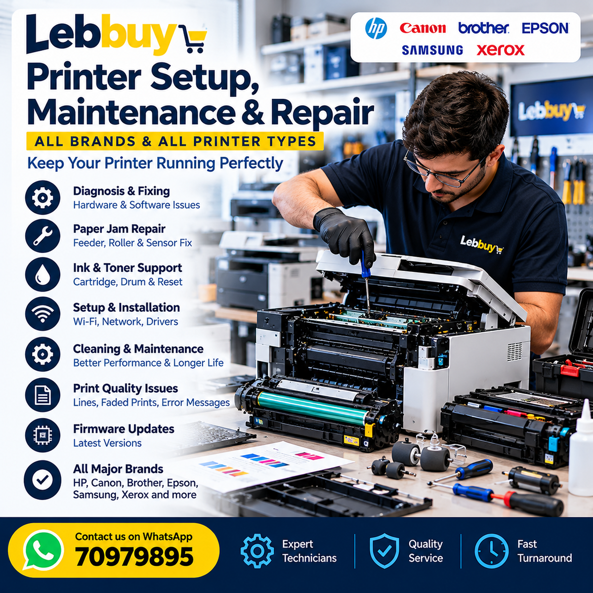 Lebbuy printer setup, maintenance, and repair service