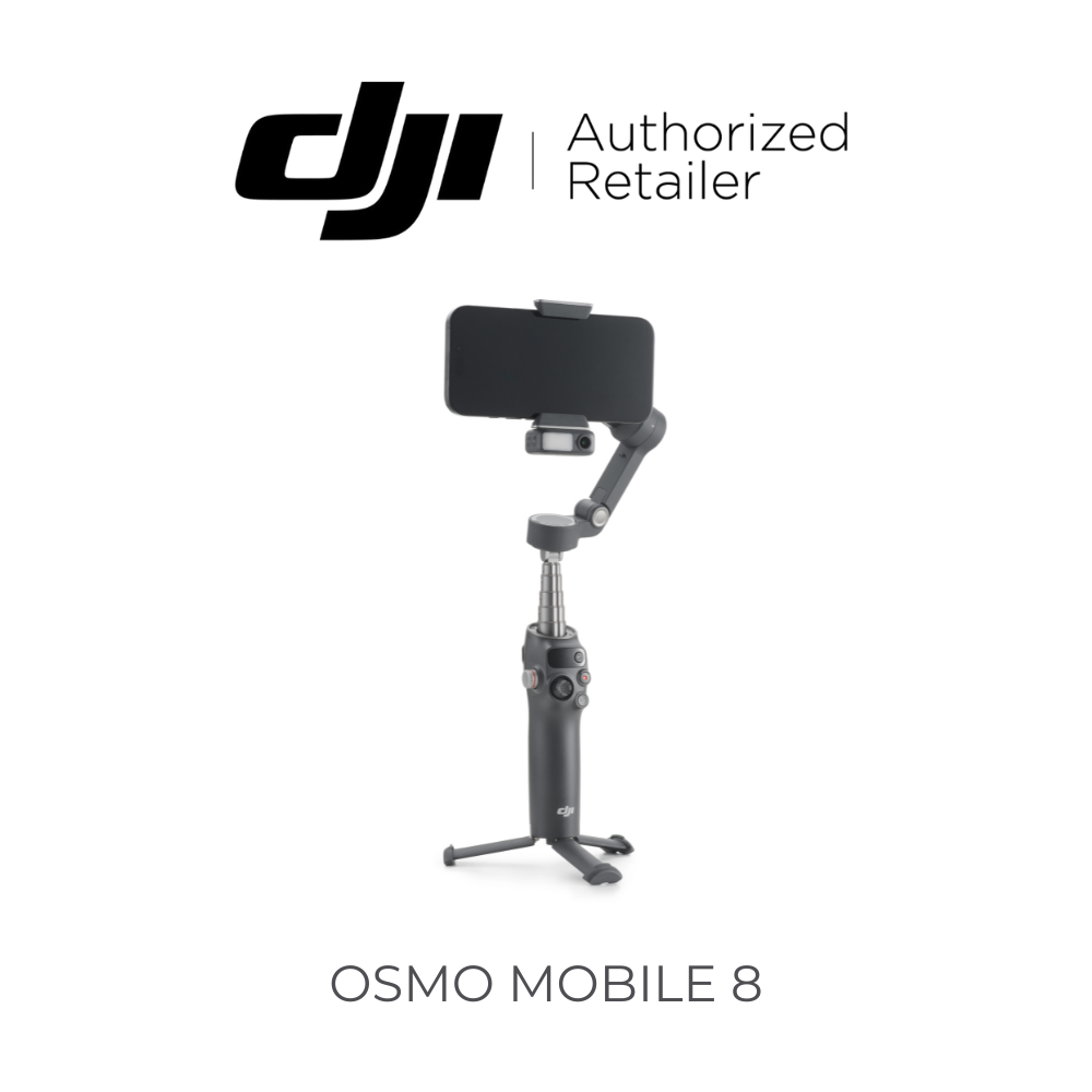 DJI Osmo Mobile 8 Smartphone Gimbal Stabilizer – 3-Axis, 360° Pan, Native Tracking, Multifunctional Module, Built-In Tripod & Extension Rod, 10-Hour Battery