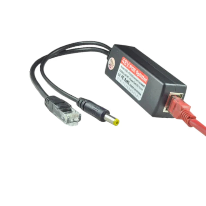 48V PoE Splitter – IEEE 802.3af/at to 12V DC Output + Data (RJ45), Model GSD‑PD02A