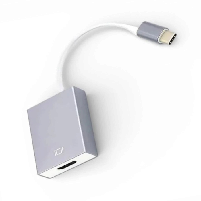 lebbuy 4K USB-C to HDMI adapter in silver with a compact design for connecting laptops to monitors or projectors