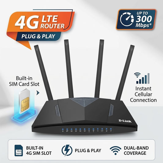 D-Link DWR-M960 4G LTE AC1200 Wi-Fi Router with SIM Slot
