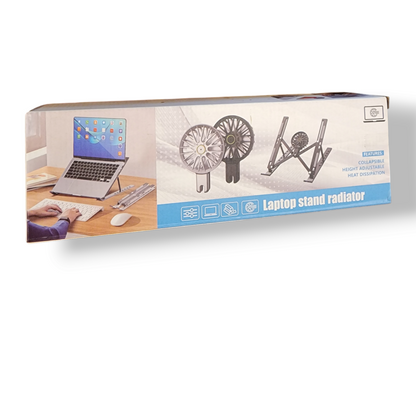 Aluminum Alloy Laptop Stand Portable With A Cooling Fan- Black