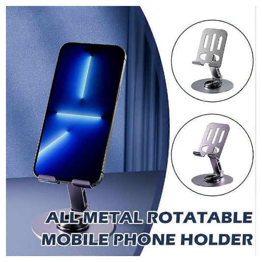 C-003 Foldable Metal Desk Phone & Tablet Stand – Anti-Slip Silicone, Adjustable Double Shaft, Heat Dissipation Design