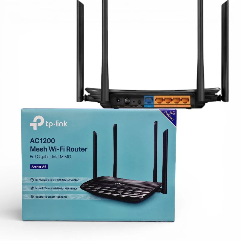 TP-Link Archer C6 AC1200 OneMesh Full Gigabit Wi‑Fi Router | Dual‑Band MU‑MIMO