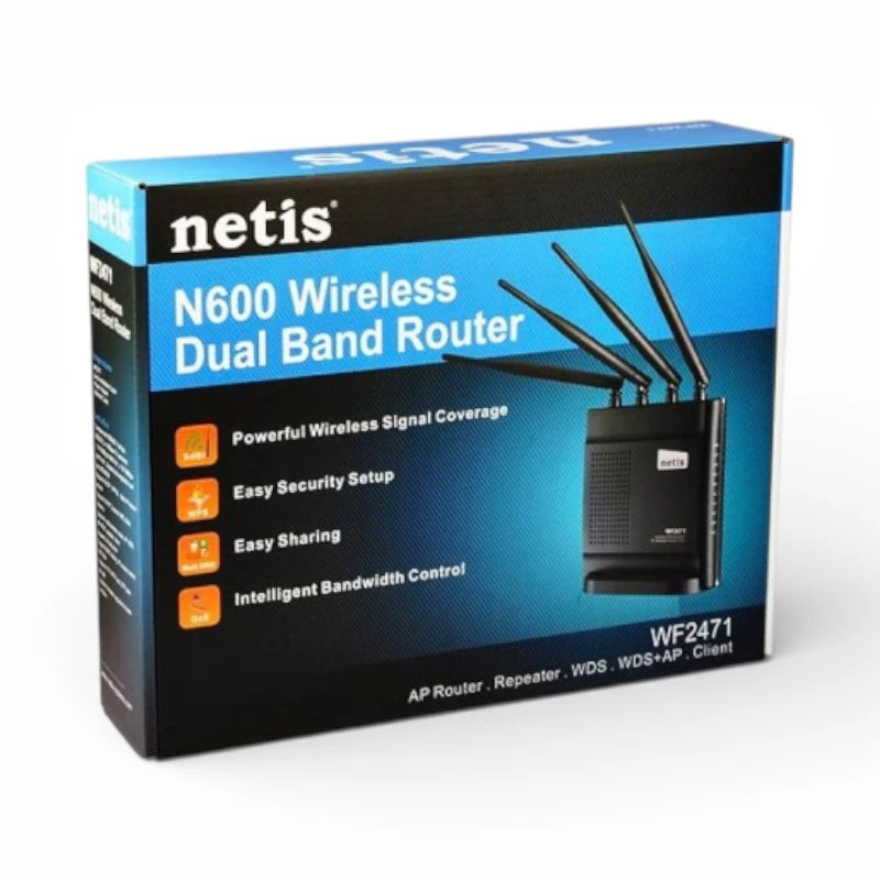 NATIS N600 Dual-Band Wi‑Fi Router (WF2471)
600Mbps • 2.4GHz + 5GHz • WPS One‑Touch
Home Networking • Stable Coverage • Easy Setup