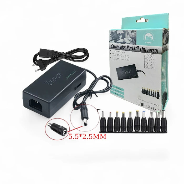 Universal Laptop Charger VT-E9602 – 120W (9 Tips, 12–24V)