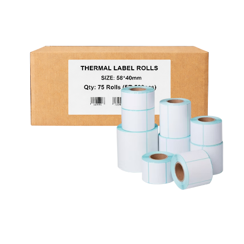 Thermal Label Roll 58×40mm | 700 Labels/Roll | Self-Adhesive Direct Thermal Labels
