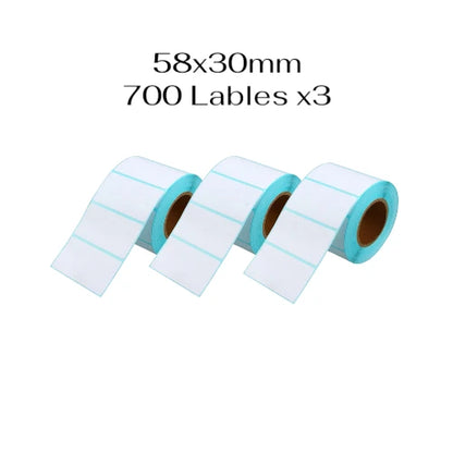 Thermal Labels 58×30mm (700 Labels/Roll) | Roll / 3-Roll Pack / Box of 75