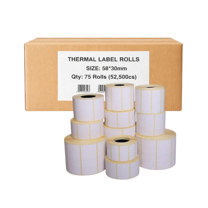 Thermal Labels 58×30mm (700 Labels/Roll) | Roll / 3-Roll Pack / Box of 75