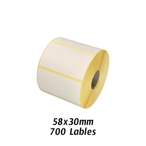 Thermal Labels 58×30mm (700 Labels/Roll) | Roll / 3-Roll Pack / Box of 75