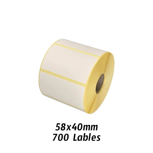 Thermal Label Roll 58×40mm | 700 Labels/Roll | Self-Adhesive Direct Thermal Labels