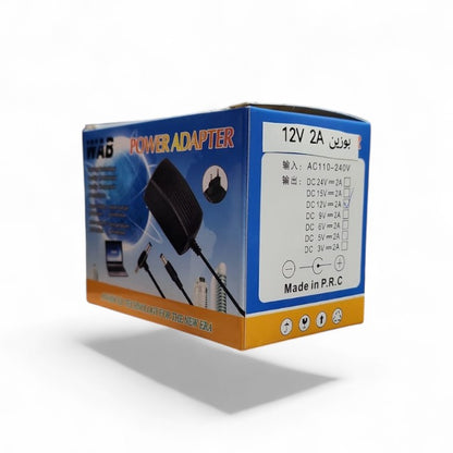 AC 110-220V Twin Head Power Adapter Wall Charger, 3V/5V/9V/12V Options, 1A/2A, Universal Charger, Black,