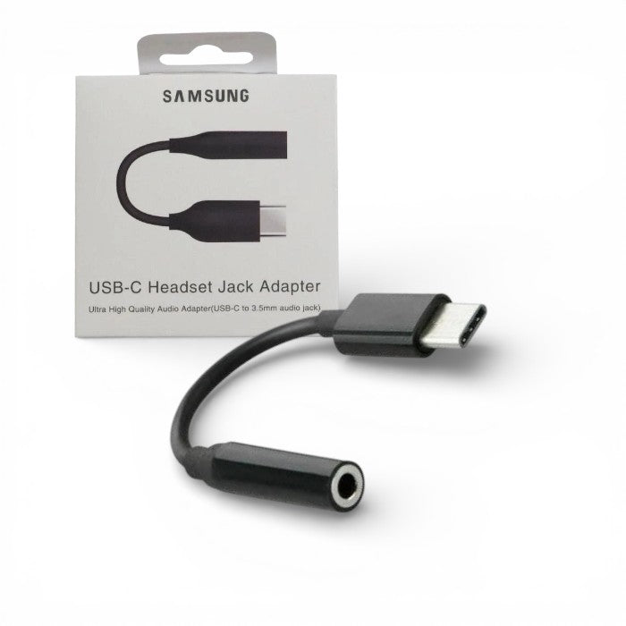 Samsung USB‑C to 3.5mm Headset Jack Adapter, Audio Converter, USB‑C Male to 3.5mm Female, Black, New