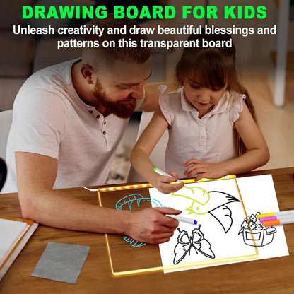 Vibrant LED Acrylic Dry Erase Note Board - Light-Up Message & Drawing Display