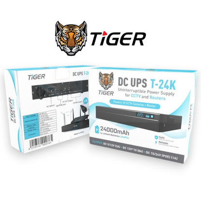 TIGER DC UPS T-24K 24000mAh Backup Power Supply for CCTV and Routers