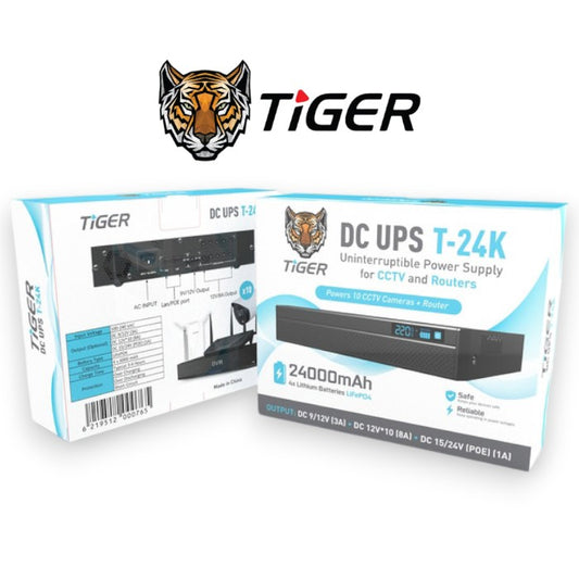 TIGER DC UPS T-24K 24000mAh Backup Power Supply for CCTV and Routers