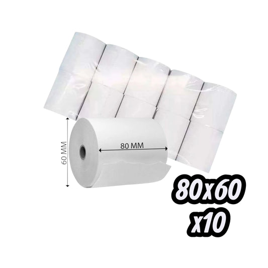 Thermal Receipt Paper 80×60mm – POS Printer Rolls (2pcs / 10pcs Options)