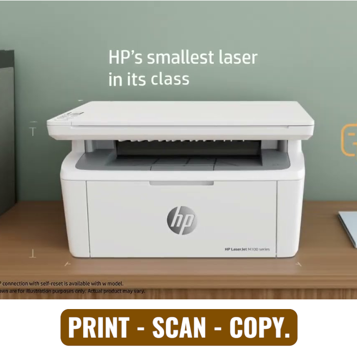 HP Laser MFP 141A Printer, Print/Scan/Copy, Up To 20 PPM, Compact, USB, White, 141A, New