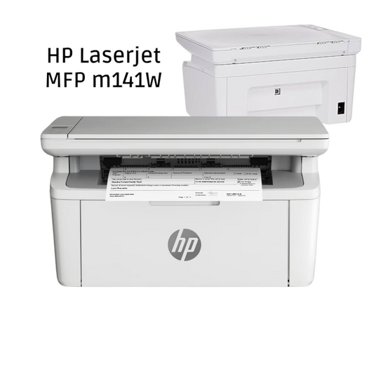 HP Laser MFP 141W Printer, Print/Scan/Copy, Up To 20 PPM, Compact, USB + Wi‑Fi, White, 141W, New
