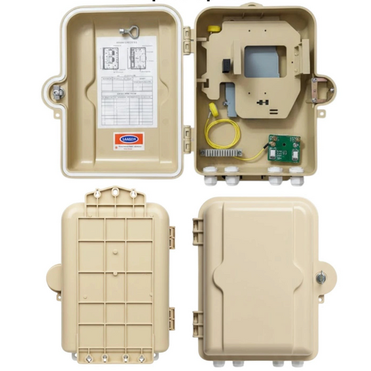 lebbuy wall mount fiber optical splitter box in beige ABS plastic for indoor and outdoor FTTH distribution networks
