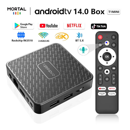 MORTAL T1 Mini TV Box S (3rd Gen) – Google TV 8K Ultra HD, Wi‑Fi 6, Dolby Vision/Atmos