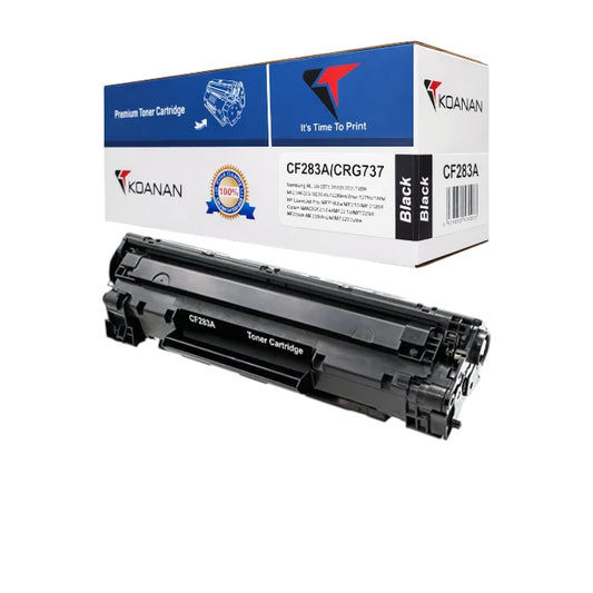 KOANAN CF283A / CRG737 Black Toner Cartridge – Compatible with HP LaserJet Pro & Canon i-SENSYS Printers