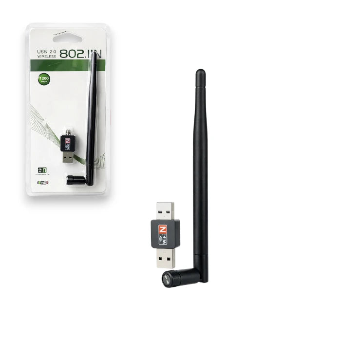 USB 2.0 Wireless 802.11n Adapter 1200Mbps with External Antenna