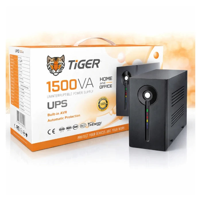 TIGER 1500VA / 900W UPS (Uninterruptible Power Supply) with AVR – Home & Office