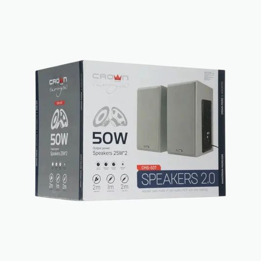 Crown CMS-507 Speakers 2.0 – 50W Wooden Desktop Speaker System