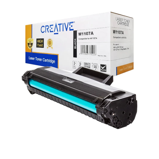 W1107A High Yield (XL) CREATIVE  Black Toner Cartridge – Compatible with HP Laser 107a/107w & MFP 135a/135w/137fnw