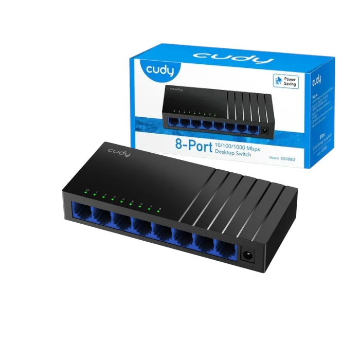 Cudy GS108D 8‑Port Gigabit Desktop Switch (10/100/1000 Mbps)
