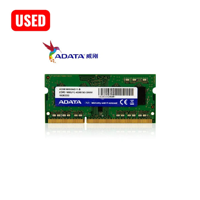 ADATA 4GB DDR3 1600MHz SO-DIMM Laptop RAM (PC3-12800S, CL11, AM1U16BC4P2-B19C)
