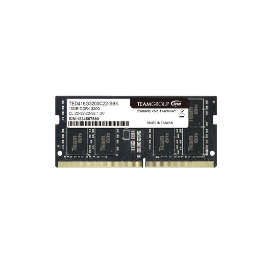 TeamGroup 16GB DDR4 3200MHz SO-DIMM Laptop RAM CL22 1.2V (TED416G3200C22-SBK)