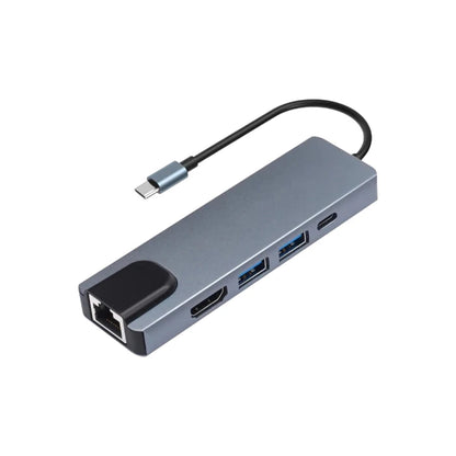 USB‑C 5‑in‑1 Adapter (HDMI 4K, LAN, USB 3.0, USB, PD) – Model BYL‑2007