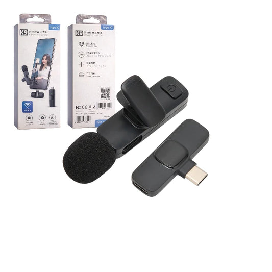 K9 Wireless Lavalier Microphone (Type‑C) – Plug & Play Clip Mic for Vlog/Live/Interview