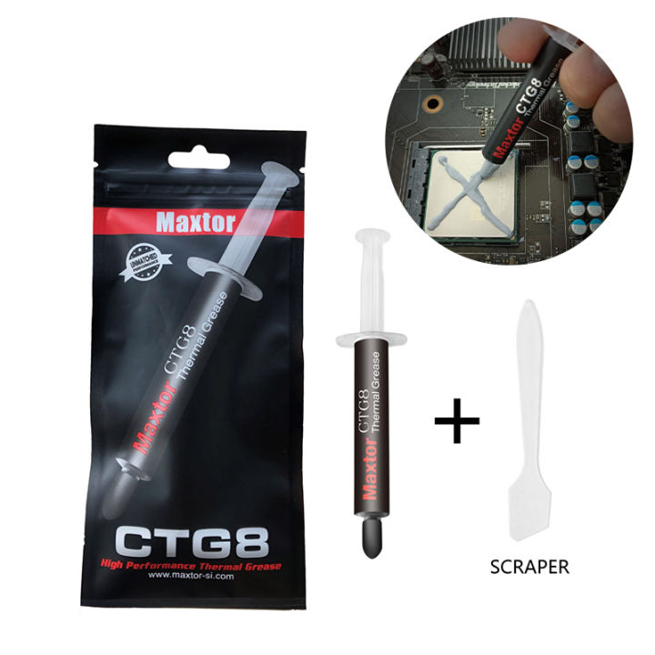 Maxtor CTG8 high-performance, carbon-based thermal heat dissipation (around 12.8W/mK) for CPUs, GPUs, and others