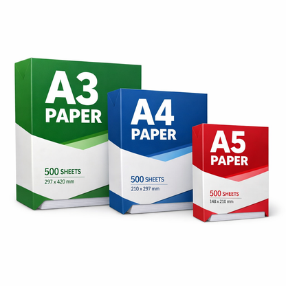 (A3, A4 & A5)  A4 Double A & Projecta Papers - A4, 80GSM, 5 Ream / Box – Multipurpose Printing & Writing Paper
