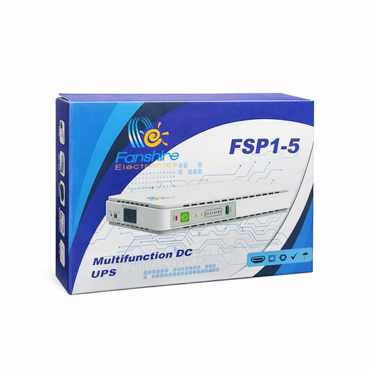 Fanshine Mini UPS FSP1-5 5V USB-C Charger 15/24V PoE Backup for Router CCTV