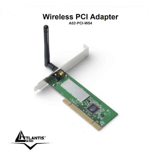 Atlantis A02-PCI-W54 Wireless PCI Adapter | 802.11b/g | Up to 54Mbps | WEP/WPA