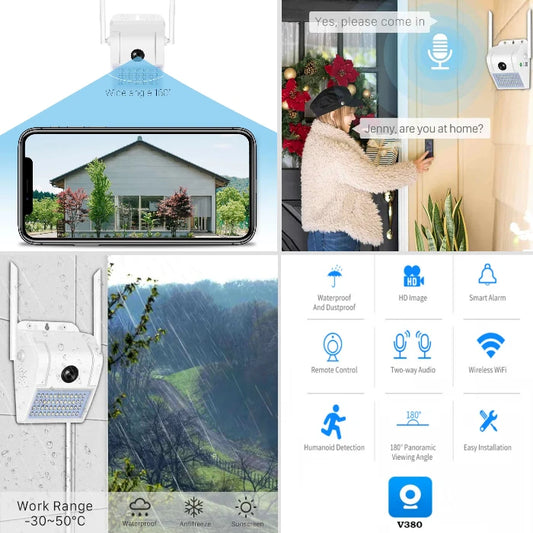 A11 Wall Lamp Camera WiFi Smart Camera Ultra Wide Angle V380 | 1080P HD | Two-Way Audio | Night Vision