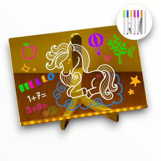 Acrylic Glow Dry Erase Note Board - Light-Up Message & Drawing Display