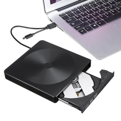 External DVD Drive, USB 3.0 Type C Dual Port, Portable Slim CD / DVD-RW Burner, DVD / CD and Reader Plug & Play,  for Laptop, MacBook, Desktop